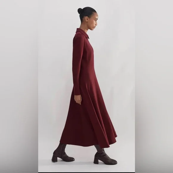 ME+EM Travel Tailoring Zip Front nursing Midi Maxi Dress Ponte Jersey career red - Picture 4 of 13